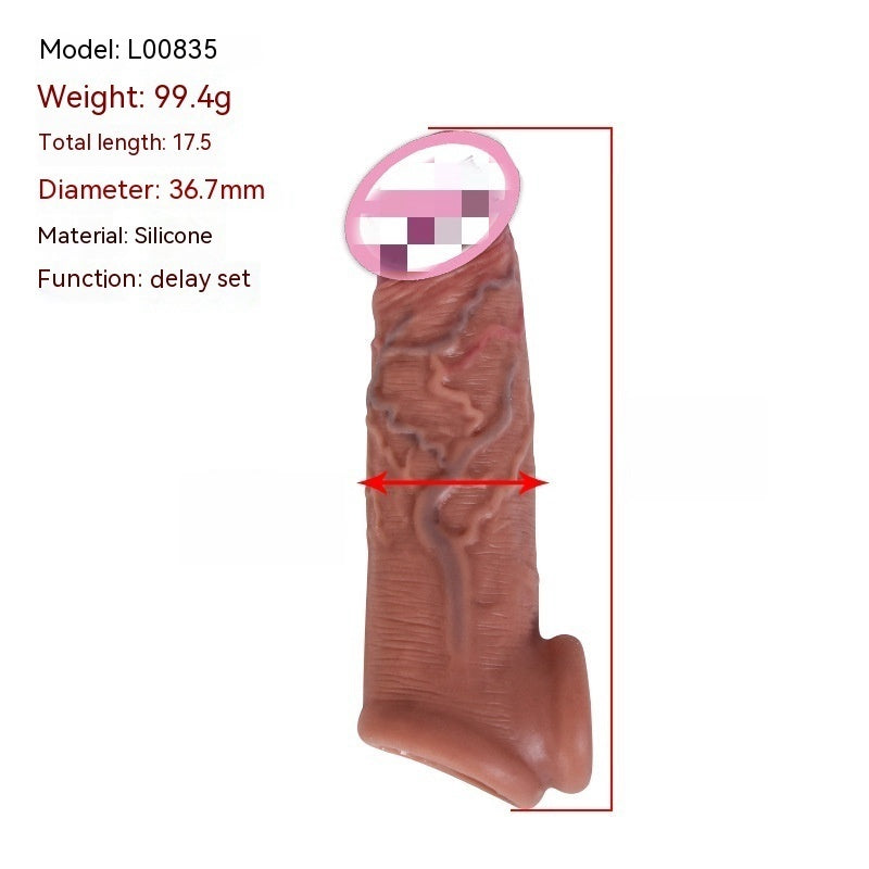 Men's Exotic Condom Sex Toy Set Adult Supplies Crystal Set Penis Set Foreskin Blocking Ring Bold Lengthened