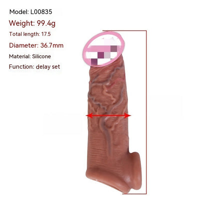 Men's Exotic Condom Sex Toy Set Adult Supplies Crystal Set Penis Set Foreskin Blocking Ring Bold Lengthened