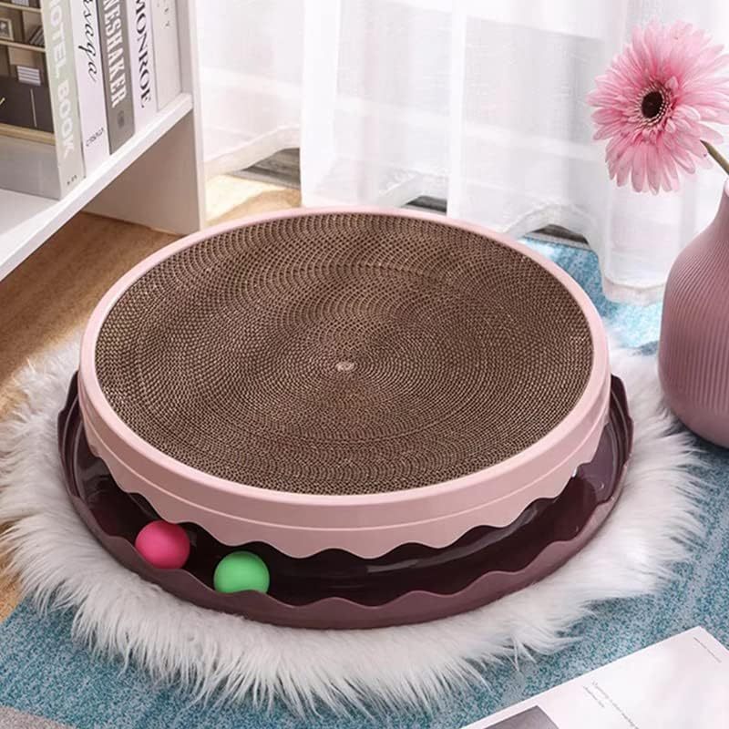 Round Cat Scratcher Toy Cat Scratcher Pad With Ball Interactive Training Exercise Mouse Play Toy With Ball Scratching Board Cat Scratcher Interactive Cat Toys For Indoor Cats Exercise Play