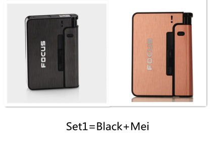 2x Aluminum Alloy Flame Automatic Cigarette Case Variants