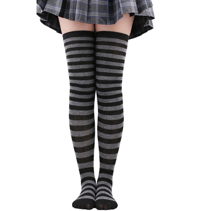 Striped Socks Hold-ups Women Over The Knee Halloween