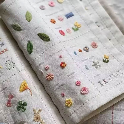DIY Imitation Linen Sewing Book with Embroidery. Personalize, Improve Skills. Portable
