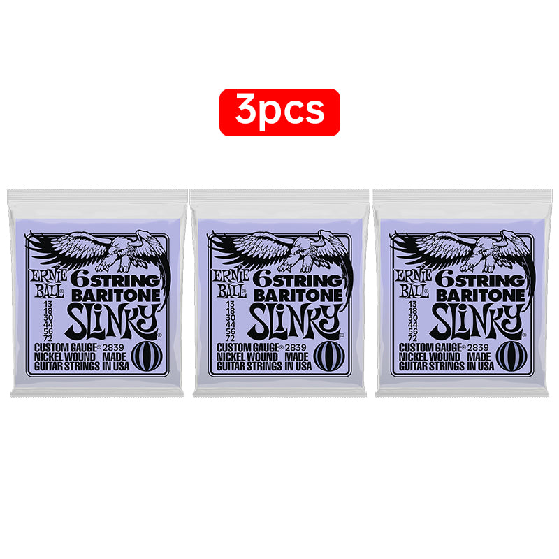 Ernie Ball 6-String Baritone Slinky Nickel Wound Electric Guitar Strings, 13-72 Gauge (P02839)
