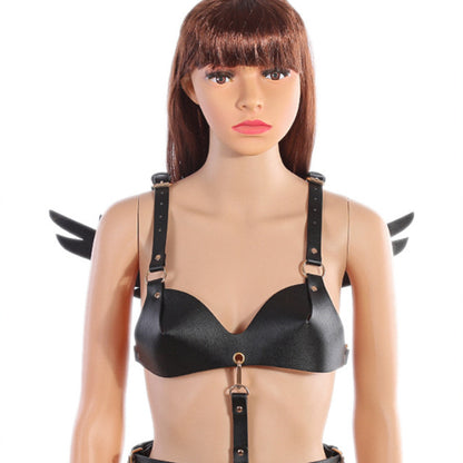 Adult Sex Product PU Leather Angel Wings Women's Dance Party Role Bar Dress Up Shapewear