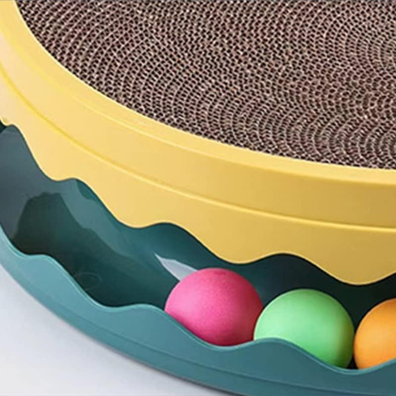 Round Cat Scratcher Toy Cat Scratcher Pad With Ball Interactive Training Exercise Mouse Play Toy With Ball Scratching Board Cat Scratcher Interactive Cat Toys For Indoor Cats Exercise Play