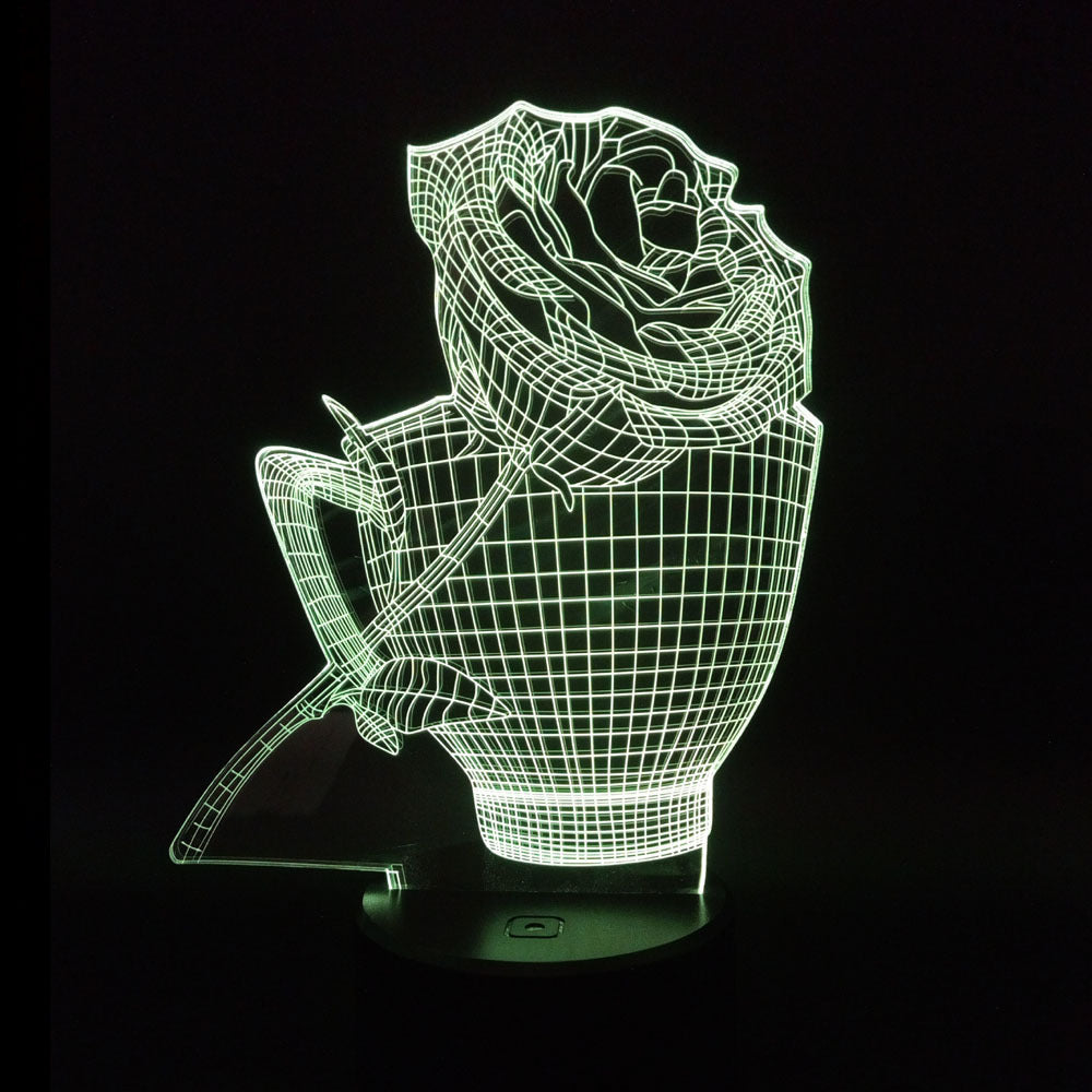 3D Rose Flower Night Light