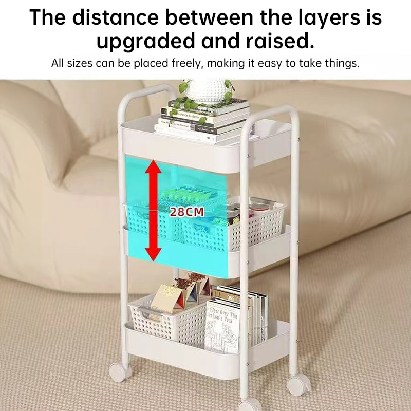 3 - tier rolling metal utility cart with wheels. Multifunctional, for kitchen, etc. Model: FRUTA - 001 1690 2090