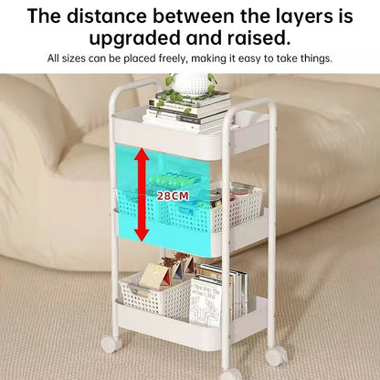 3 - tier rolling metal utility cart with wheels. Multifunctional, for kitchen, etc. Model: FRUTA - 001 1690 2090