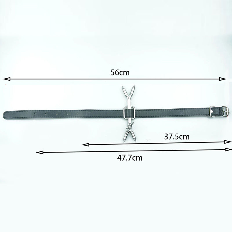 Men's And Women's Leather Pure Stainless Steel Bondage Collar Toy Adult