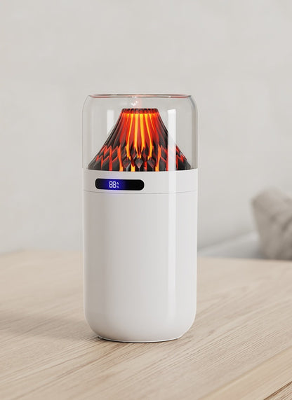 Volcano USB Humidifier Compact Battery-Powered Digital Display Car Aromatherapy Charging Air Moisturizing Humidifier