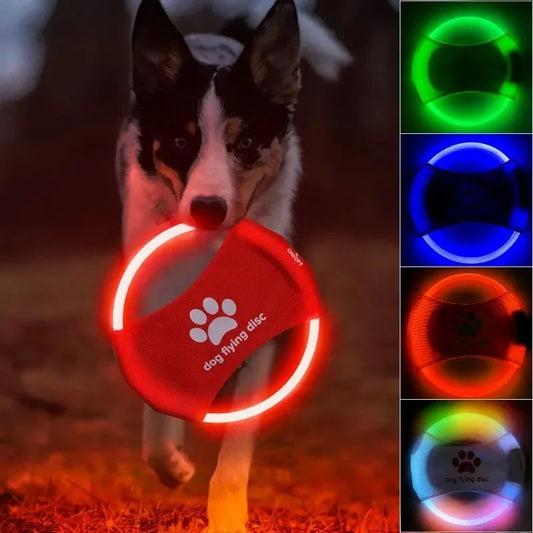 Dog Flying Discs Light Glowing LED LuminousTrainning Interactive Toys Game Flying Discs Dog Toy Pet Dog Accessories