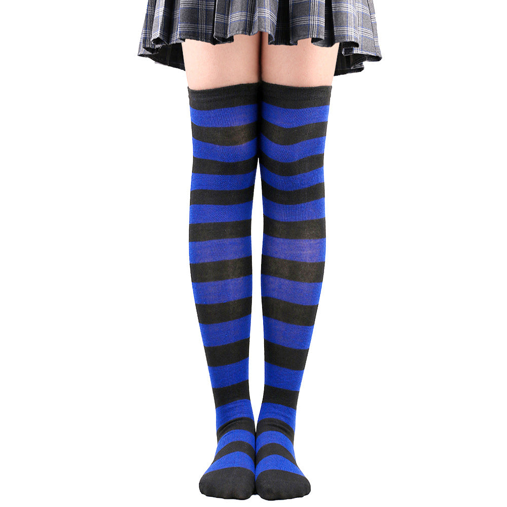 Striped Socks Hold-ups Women Over The Knee Halloween