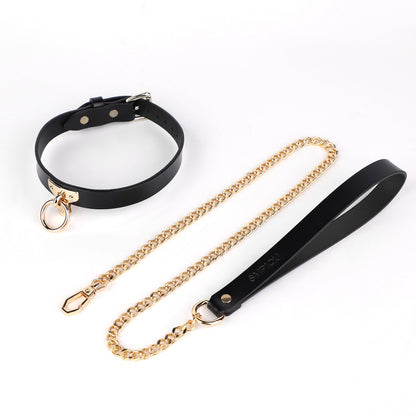 Men's And Women's Genuine Leather Collar Adult Supplies Bound Leather Collar