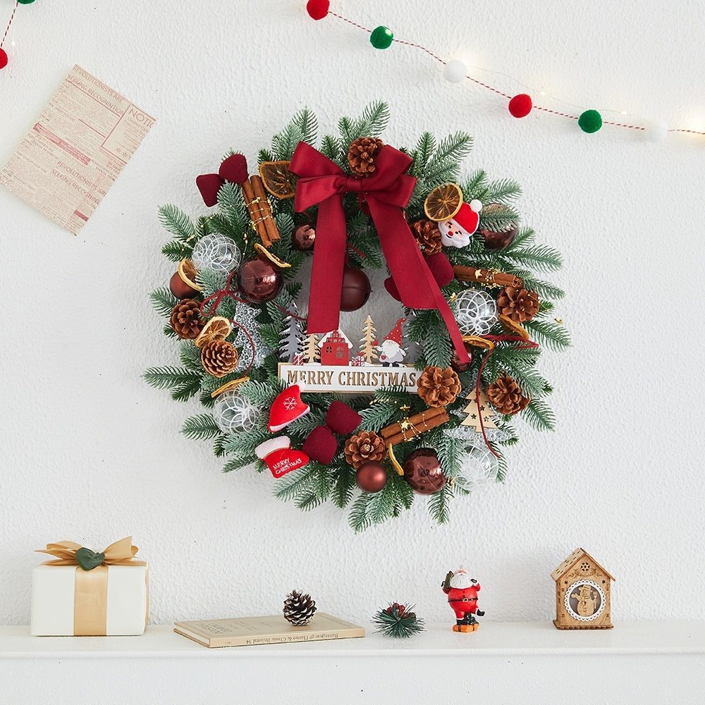 Christmas Wreath High-end Decorations Bow Pine Cone Christmas Ball