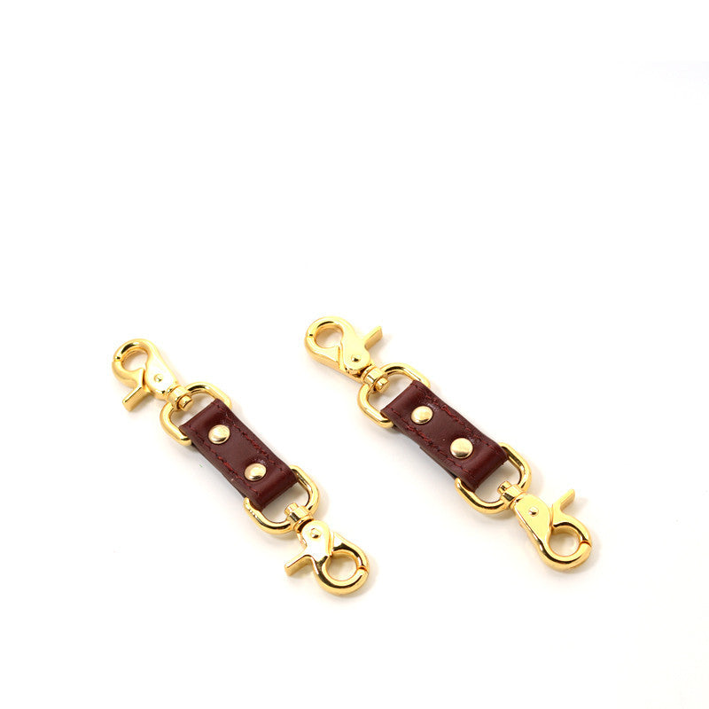 Adult Male And Female Leather Double Buckle Handcuffs For Couples