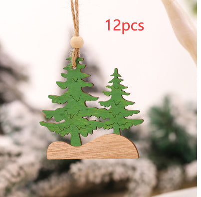 New cute wooden creative Christmas tree pendant