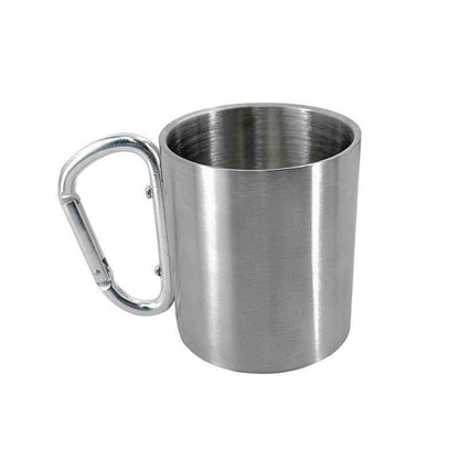Outdoor mountaineering button, water cup, trip, camping, portable button, 201 stainless steel material