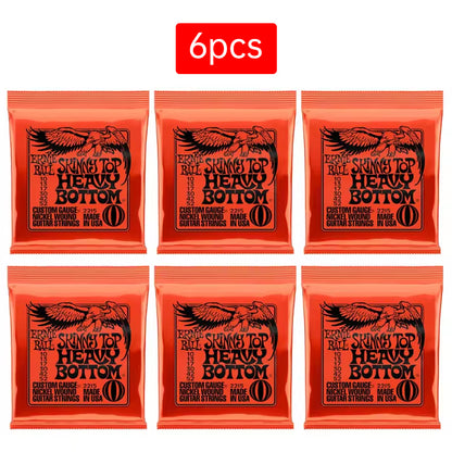 6 sets of Ernie Ball Slinky guitar strings (models 2003, 2215, 2223, 2221, nickel - wound) for electric & acoustic guitars