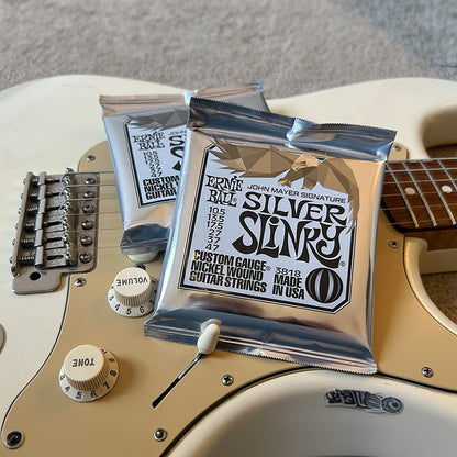 Ernie Ball John Mayer Silver Slinky Nickel Wound Electric Guitar Strings 3-Pack Tin - 10.5-47 Gauge