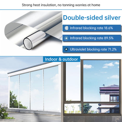 One - Way Window Privacy Film   Static Cling, Self - Adhesive Vinyl   Blocks UV, Insulates & Controls Heat