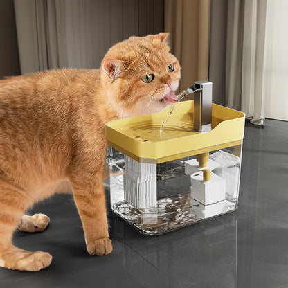 Automatic cat water fountain with filter, USB-powered, anti-dry & circular filtration.