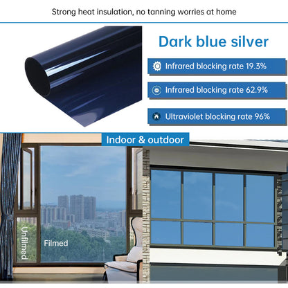 One - Way Window Privacy Film   Static Cling, Self - Adhesive Vinyl   Blocks UV, Insulates & Controls Heat
