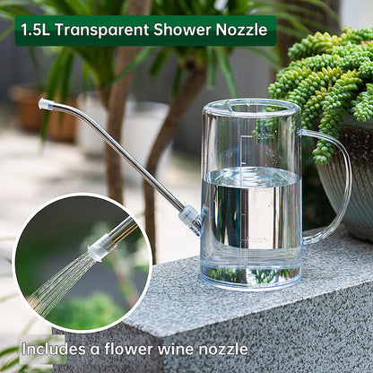 New 1.5L garden watering can, large-capacity detachable watering device, stainless steel long-spout home garden supplies
