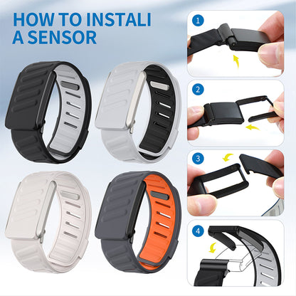 SportFlex Soft-Touch Silicone Wrist Band: a waterproof and sweatproof replacement band that is compatible with the WHOOP 4.0 HRM