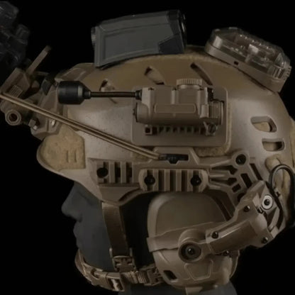 Sidewinder Helmet Lamp with IR and Flashlight Color Light, Strobe Light Head IFF Auxiliary Light for Airsoft Hunting Fishing
