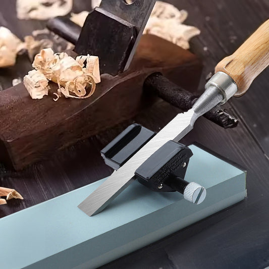 Chisel sharpening guide, knife sharpener, chisel blade, projection sharpener, template, roller, sharpening stone