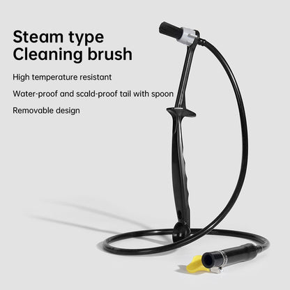Barista tool: long - handle cleaning brush for coffee machine steam, with replaceable head to remove brew head dirt