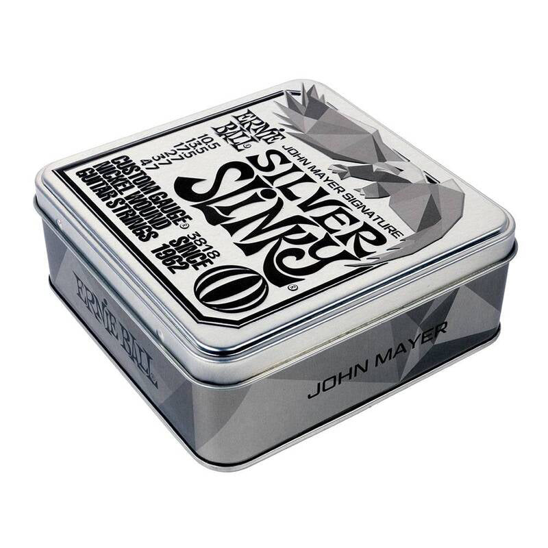 Ernie Ball John Mayer Silver Slinky Nickel Wound Electric Guitar Strings 3-Pack Tin - 10.5-47 Gauge