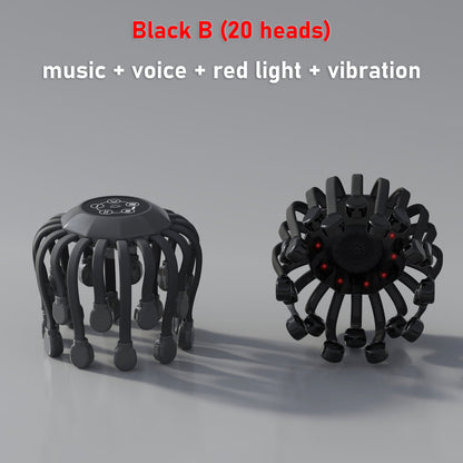 20Massage Heads Orange Scalp Head Massager Red Light Therapy Vibrator Octopus Scratcher For Relaxation Stress Migraine
