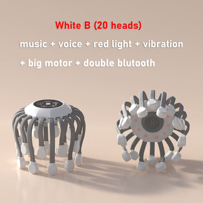 20Massage Heads Orange Scalp Head Massager Red Light Therapy Vibrator Octopus Scratcher For Relaxation Stress Migraine