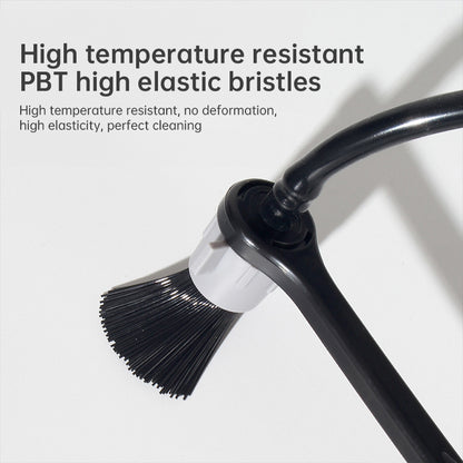 Barista tool: long - handle cleaning brush for coffee machine steam, with replaceable head to remove brew head dirt