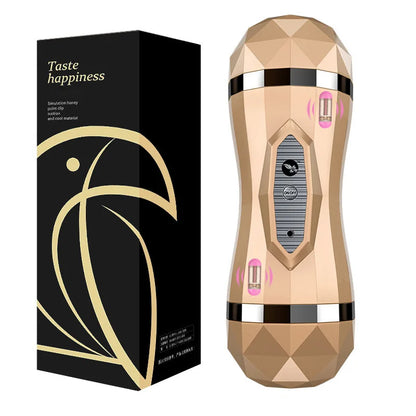 gelugee Male Masturbator Vibrator Real Vagina for Men Silicone Toy,Deep Throat Pussy Mouth Double Sex Toys for Adult Suck Man
