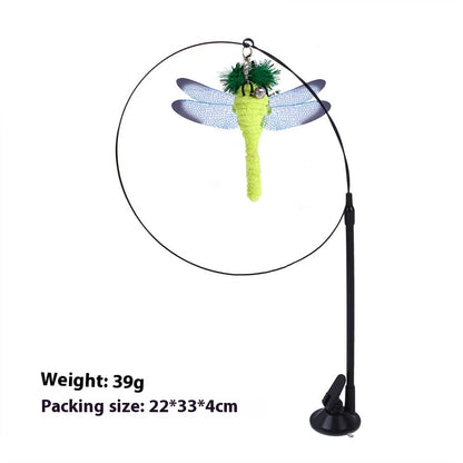 H Hot-selling Sucker Cat Teaser Adsorption Handheld Steel Wire Cat Teaser Multi-head Replaceable Cat Toy Pet Supplies