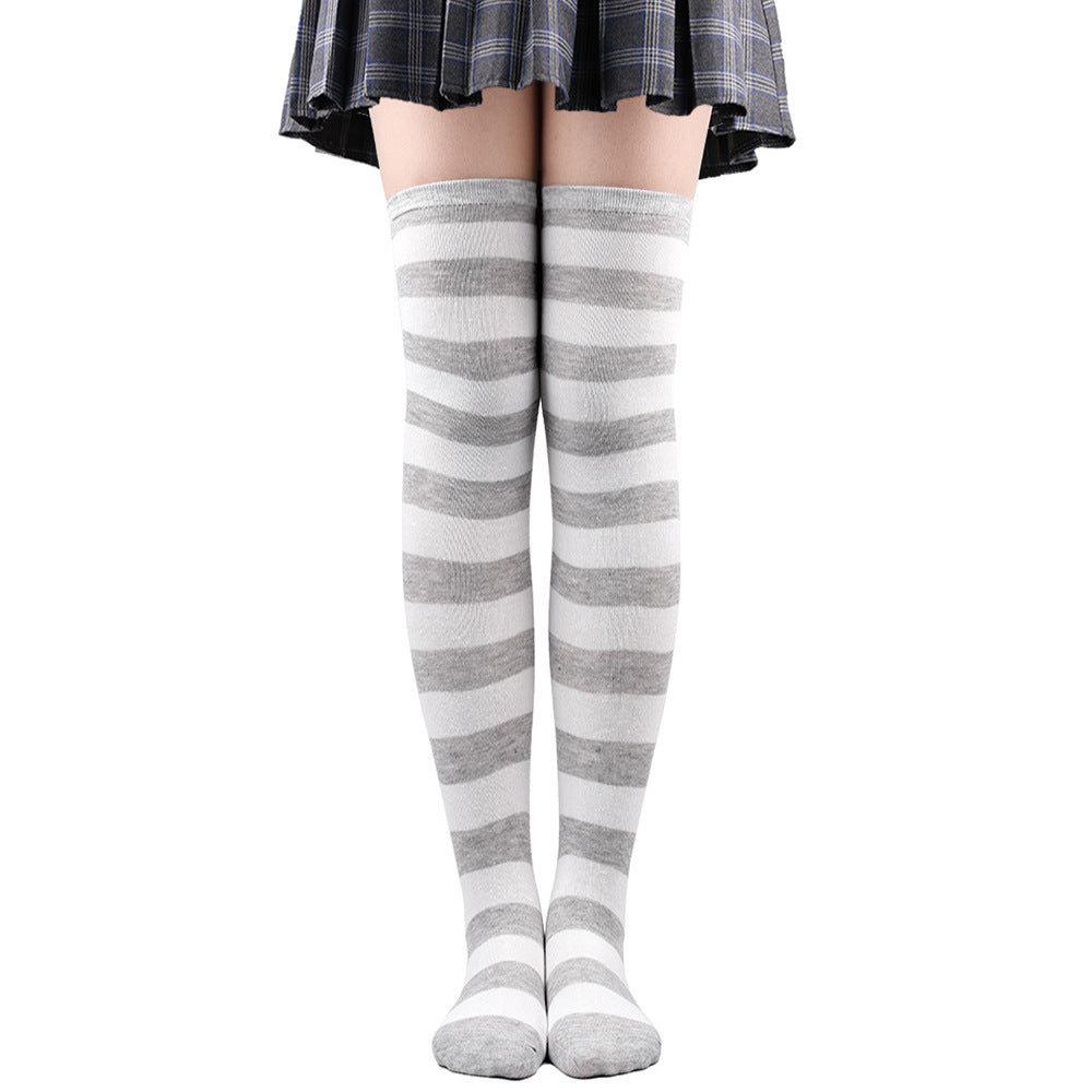 Striped Socks Hold-ups Women Over The Knee Halloween