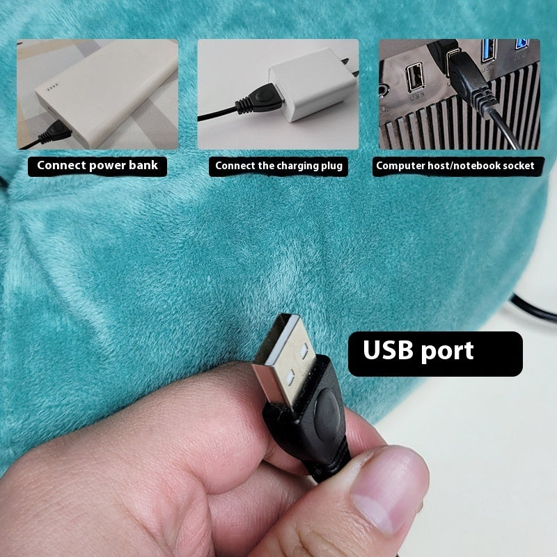 USB Plug-in Power Bank Heating Plush Feet Warmer