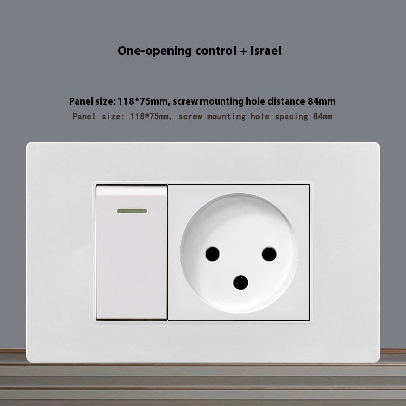118 Type White 16A Israel Socket Panel