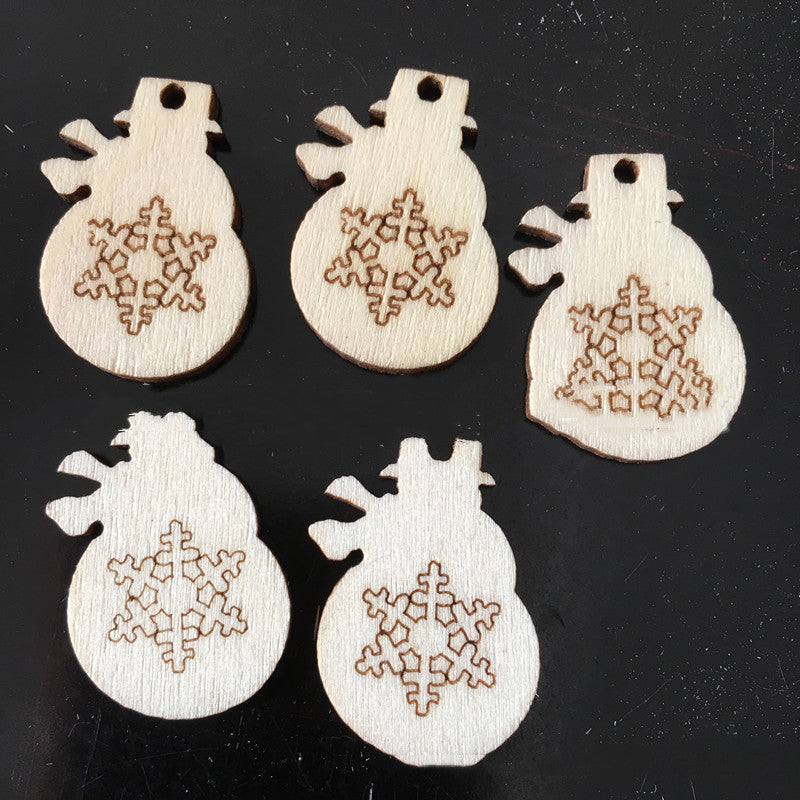 Creative Christmas Series Wood Chip Decoration Pendant