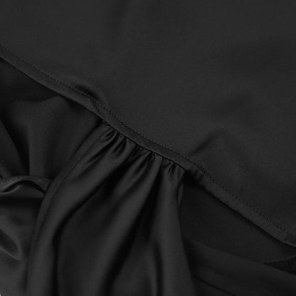 Slanted Shoulder Satin Bottom Fashionable Klein Blue Top