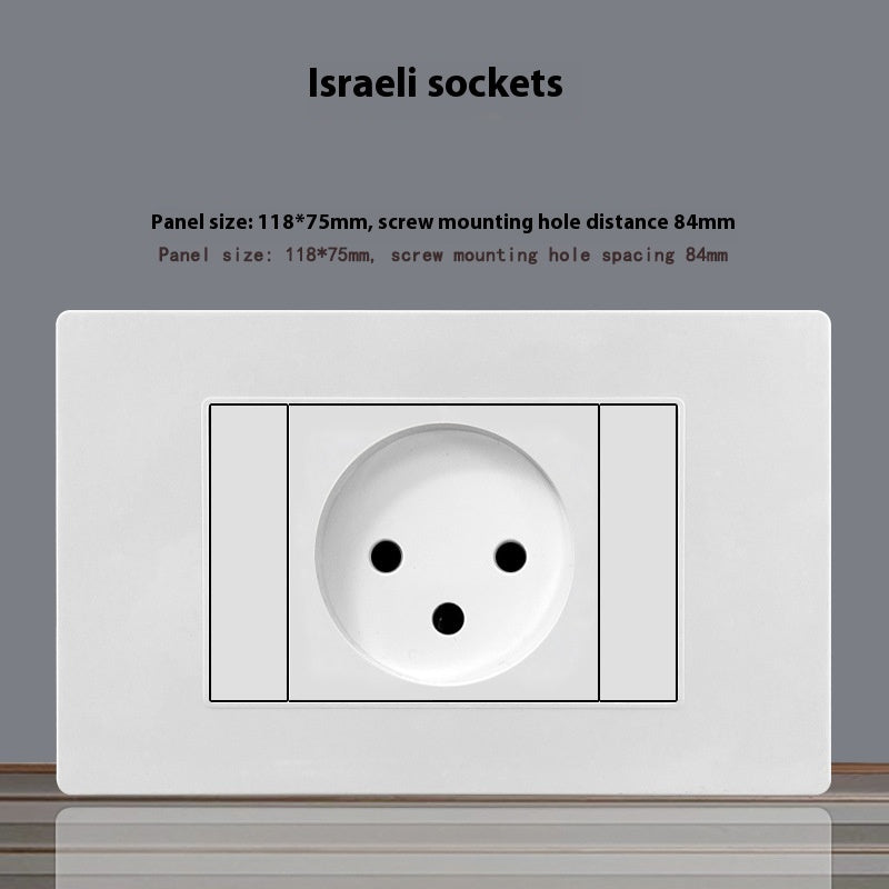 118 Type White 16A Israel Socket Panel