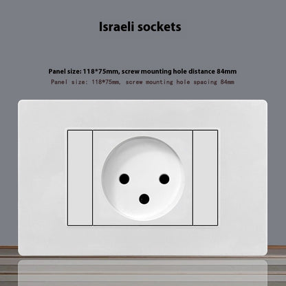 118 Type White 16A Israel Socket Panel