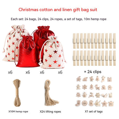 Gilding Linen Christmas Cloth Bag Kit