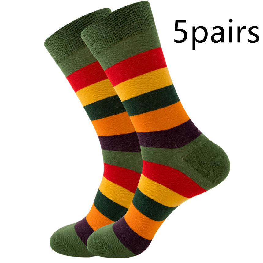 Striped Men's Socks Square Tube Socks Wave Women's Socks