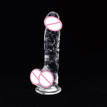 Crystal Simulation Penis Women's Masturbation Device Dildo Bold Lengthened Cannon Adult Sex Product
