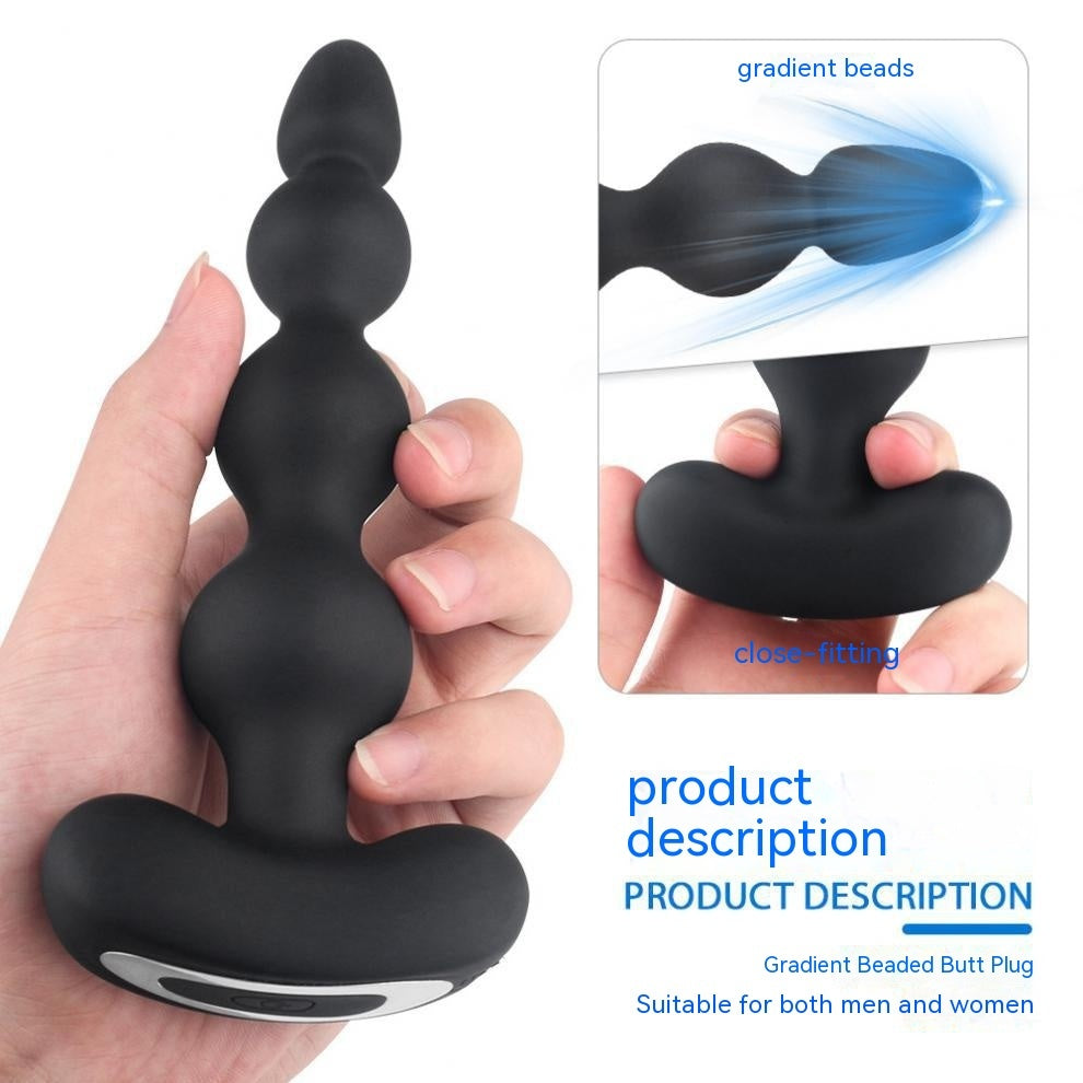 Wearing Back Court Vibration Pull Beads Butt Plug Remote Control Out Toys