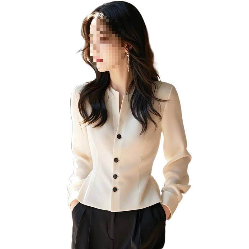 White Shirt Sense Professional Commute Women's Long-sleeve Shirts