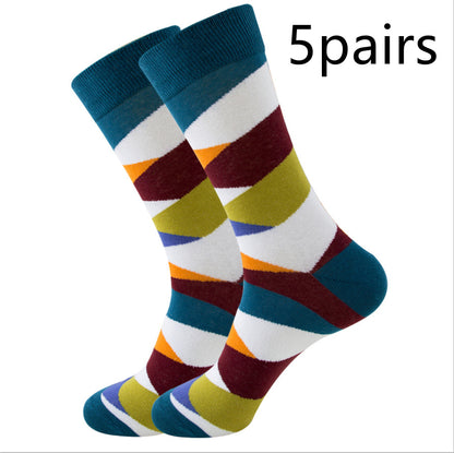 Striped Men's Socks Square Tube Socks Wave Women's Socks